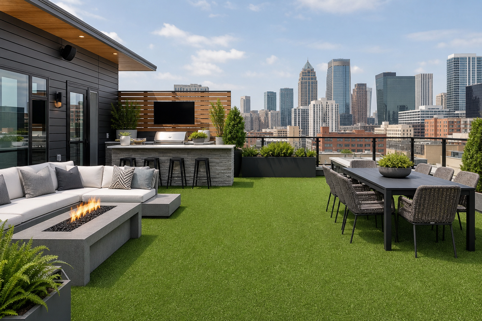 Rooftop patio artificial grass Halifax